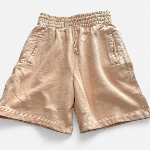AGOLDE Noodle Peach Tan Boxer Sweat Shorts | Relaxed Fit, Wide Waist | Size XS - Picture 2 of 7